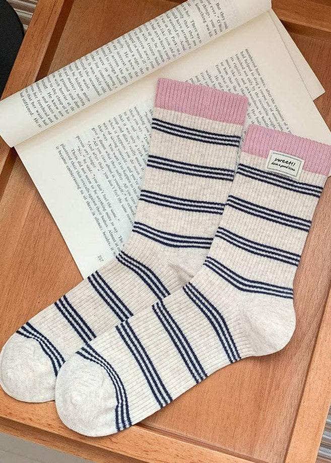 Stripe Crew Socks-Assorted