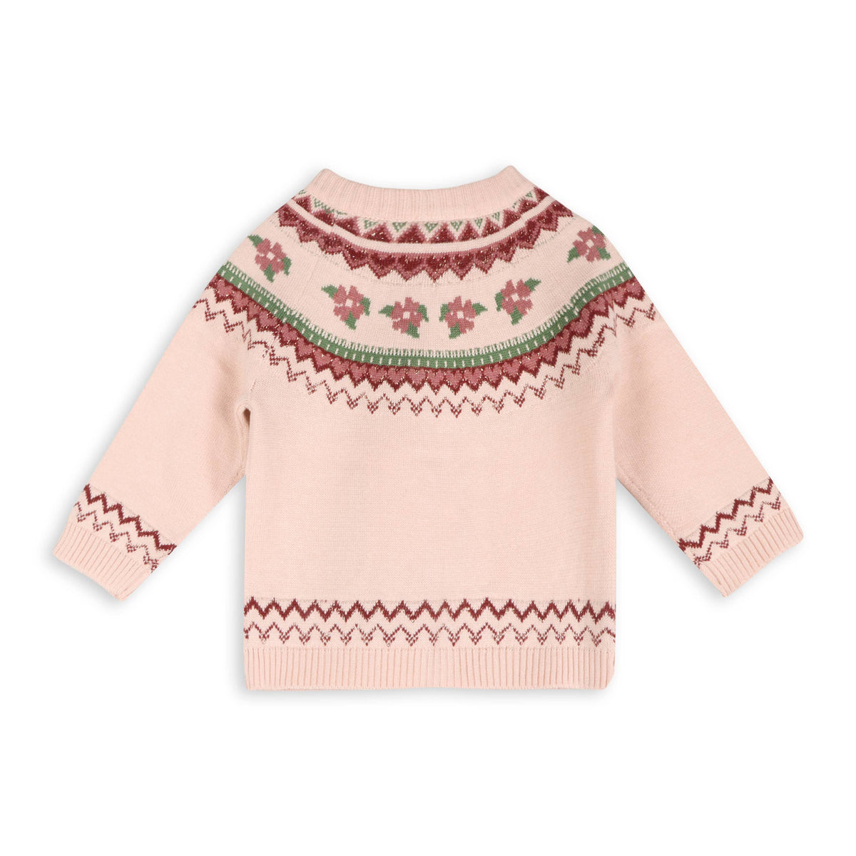Lily Floral Fair Isle Knit Baby Cardigan