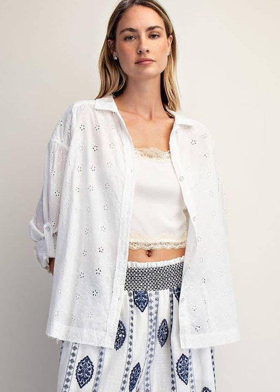 Eyelet Button Down