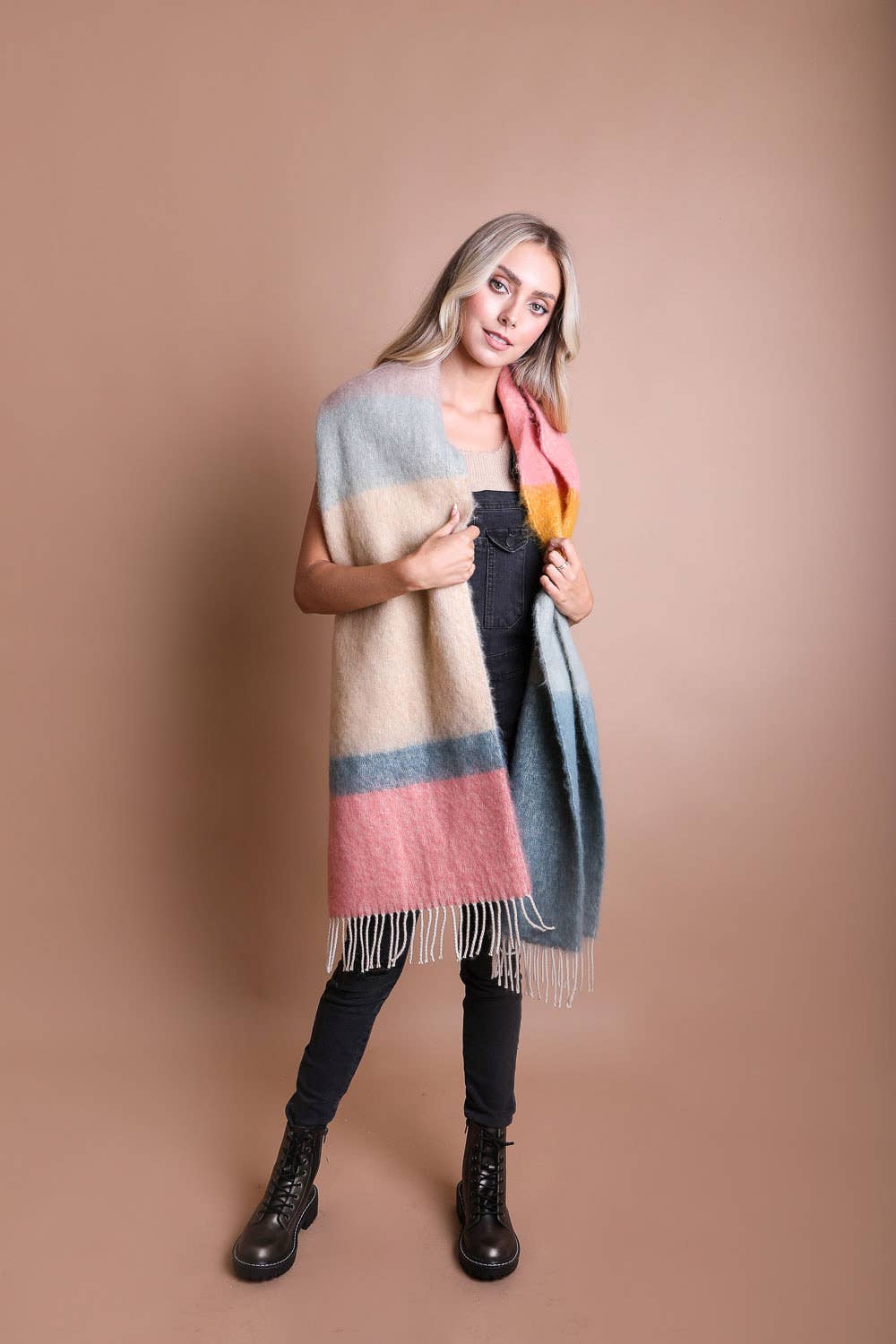 Color Block Soft Scarf