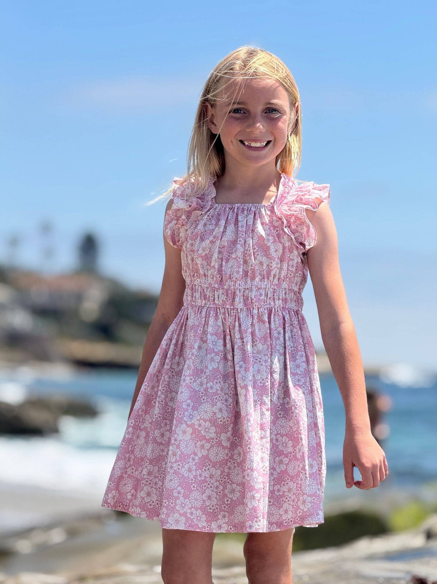 Doris dress in pink large floral: 3
