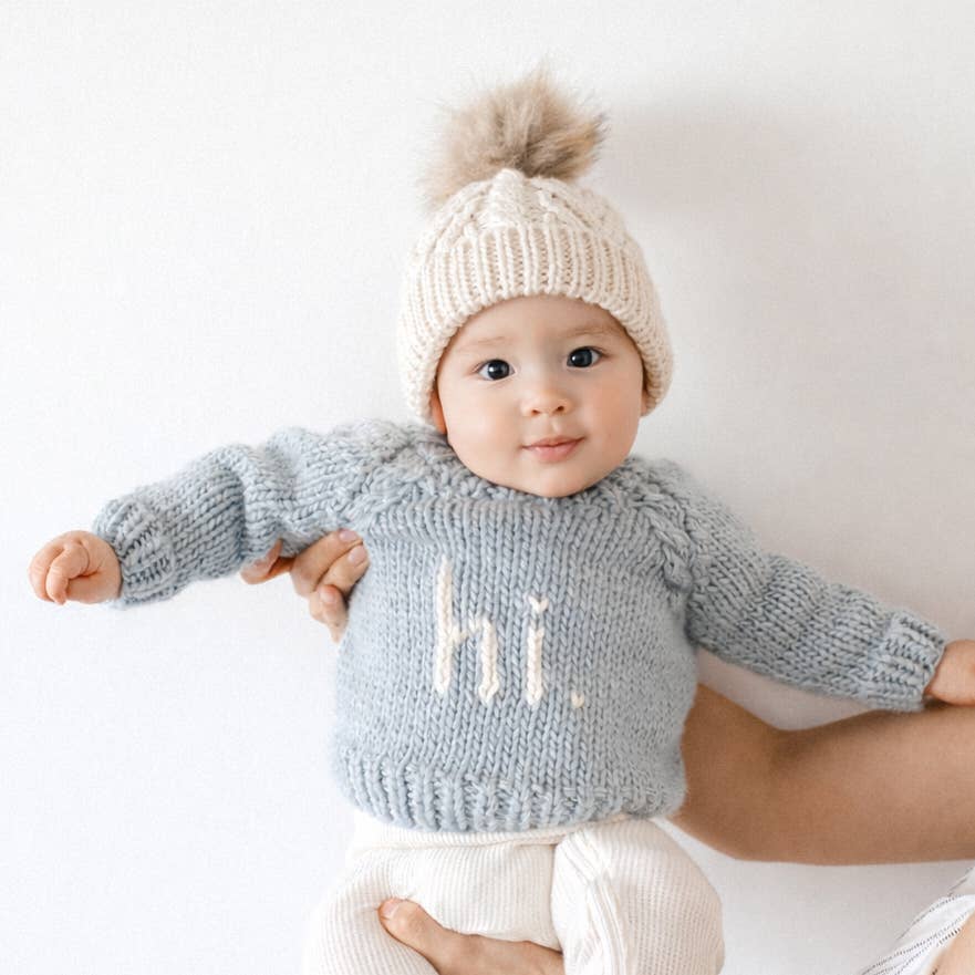 Hi. Surf Bllue Crew Neck Sweater Baby & Toddler: 0-6 months