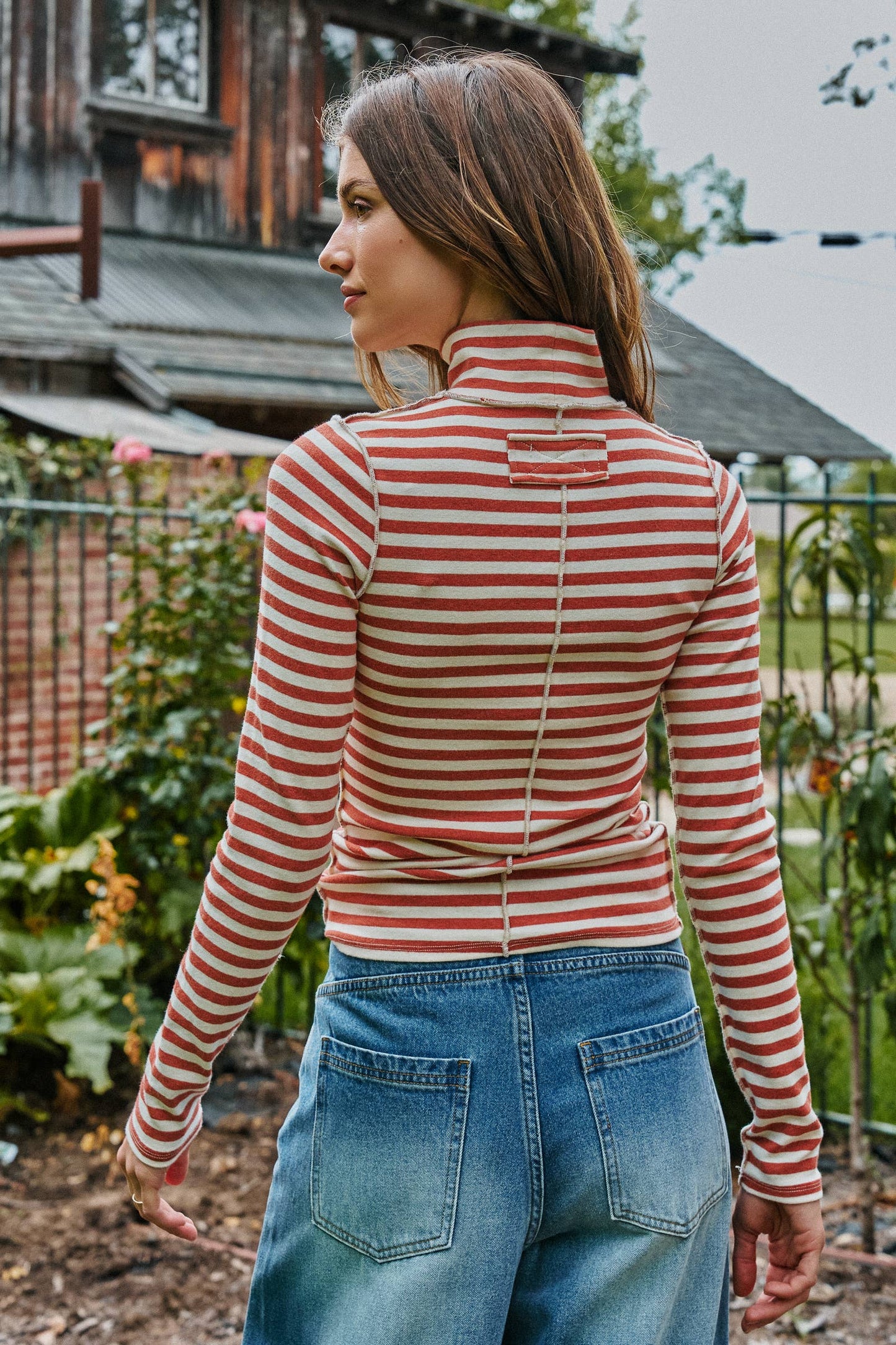 Jill Top-Rust Stripe
