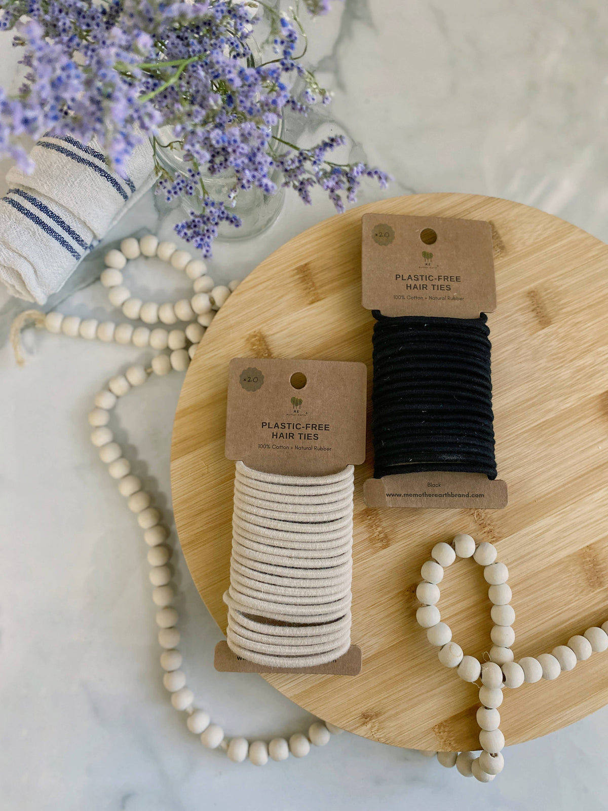 Cotton + Rubber Hair Ties: Blonde/Tan