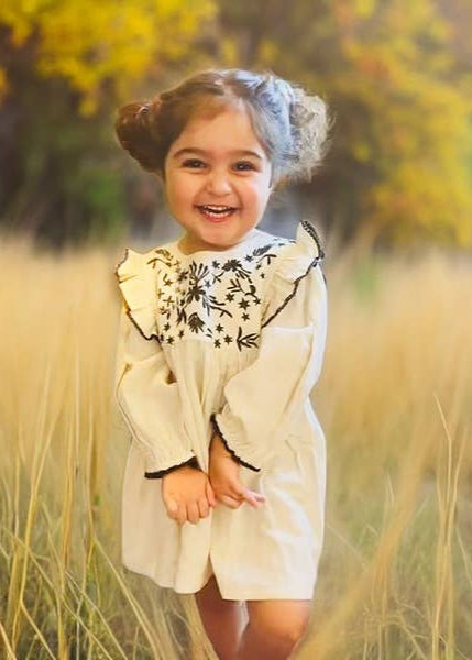Embroidered Ruffle Flare Baby Dress 6-12months