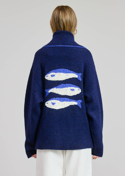 Sardine Sweater Cardigan-One Size