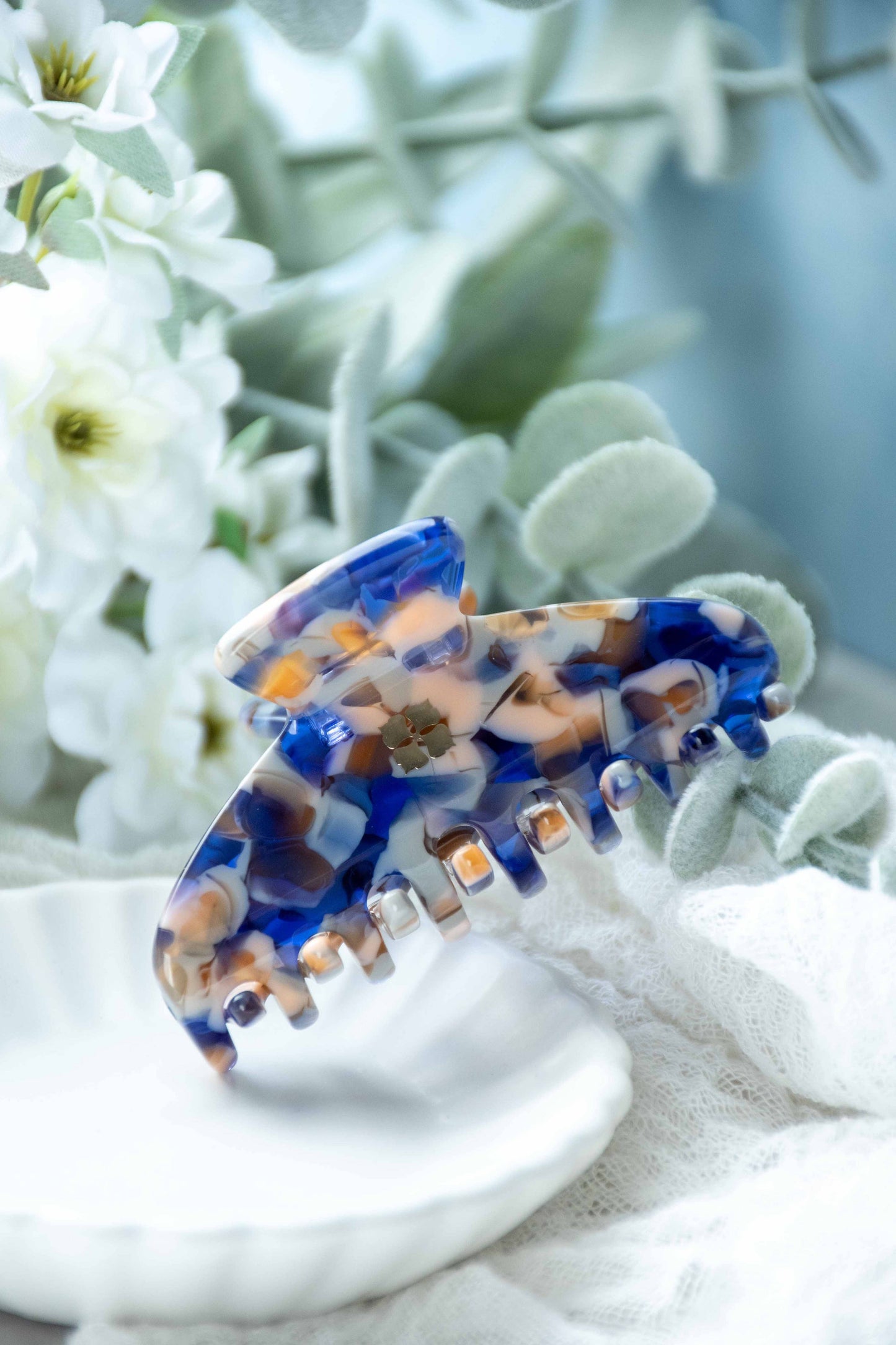 Mini Claw Hair Clip-Sodalite