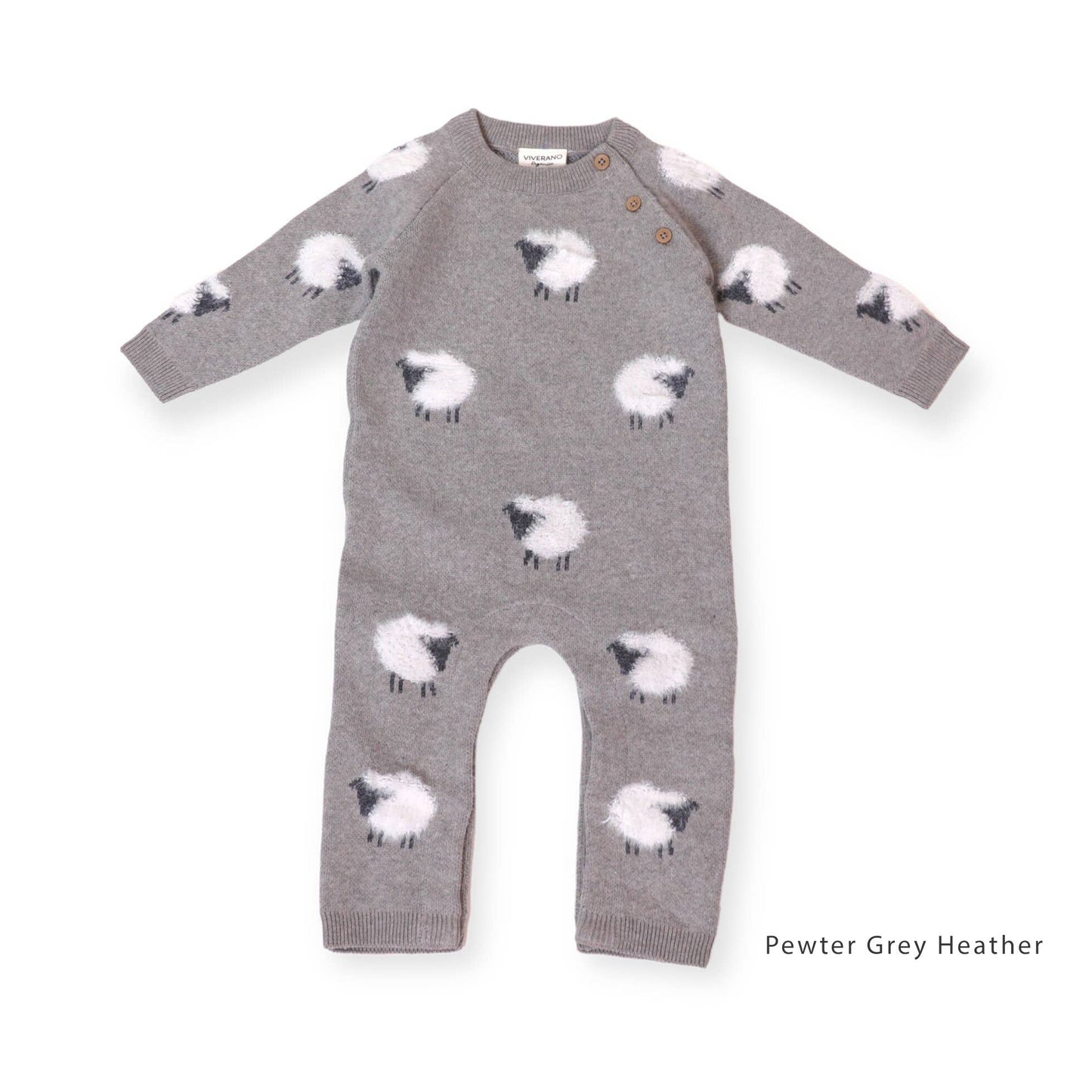 Furry Sheep Jacquard Knit Baby Jumpsuit