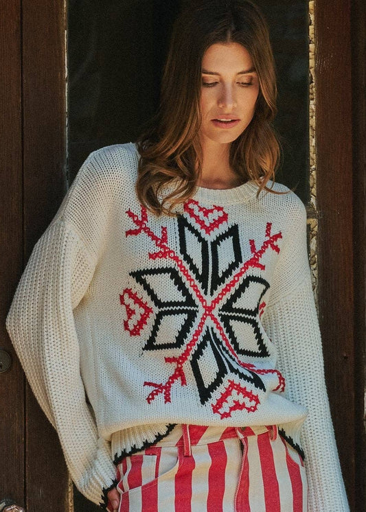 Nordic Snowflake Fair Isle Knit Sweater