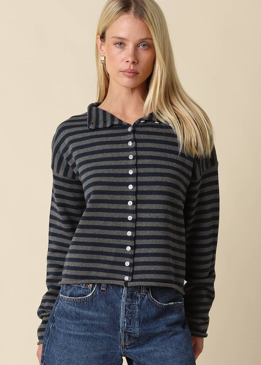 Eleni Sweater-Gray & Navy