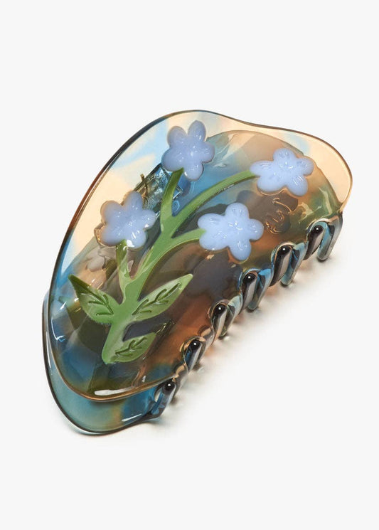 Forget-Me-Not Light Blue Flower Acetate Hair Claw