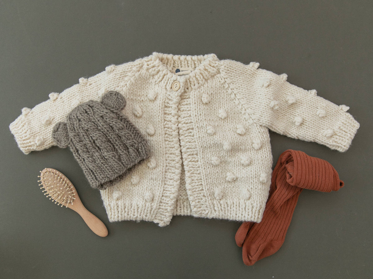 Popcorn Cardigan Cream Baby Sweater Kids Clothing Christmas: 12-24 mths