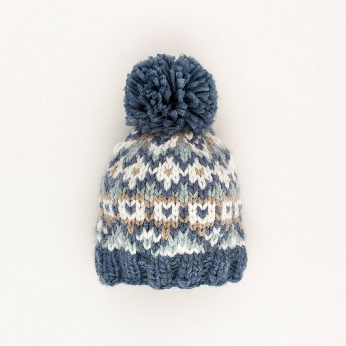 Fairisle Slate Beanie Hat Baby & Kids: Medium (6-24 months)
