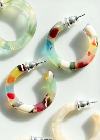 Lotus Mini Hoop Earrings