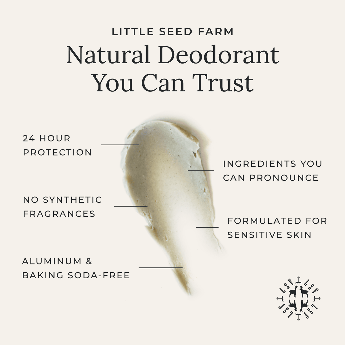 Little Seed Farm Activated Charcoal Deodorant Cream