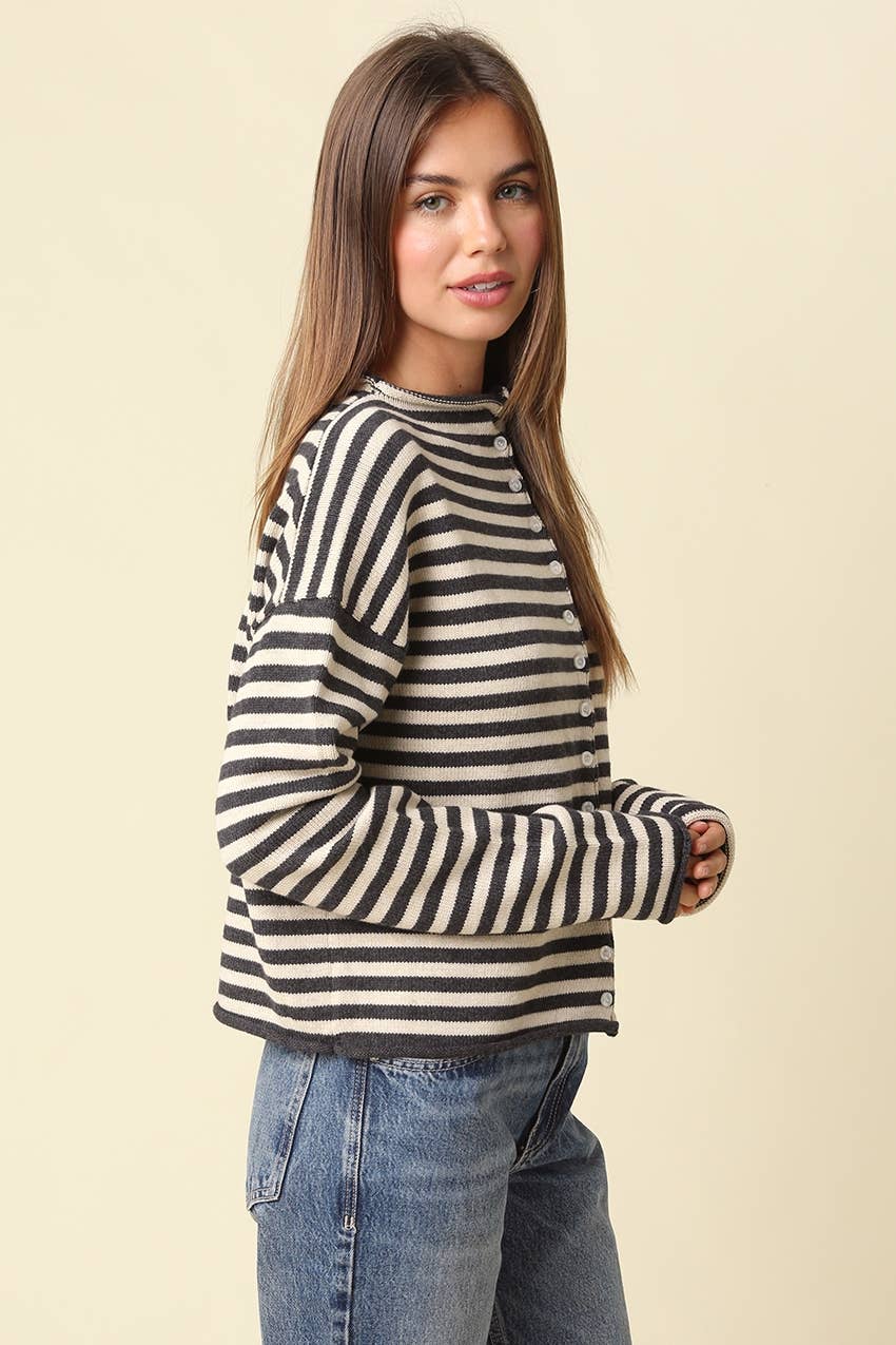 Eleni Sweater-Grey & Cream