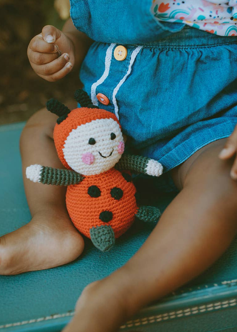 Little Lady Bug Crochet Rattle