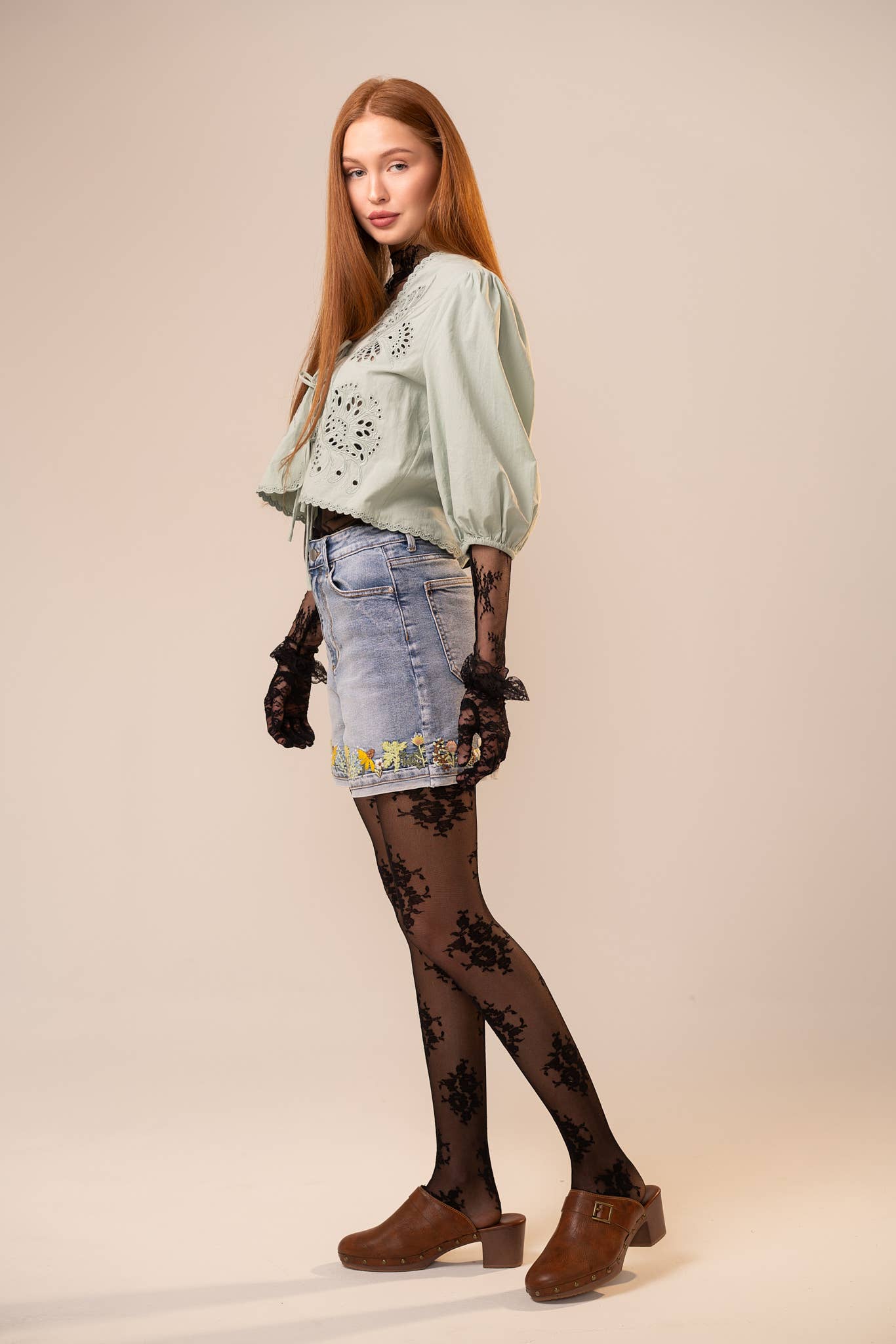 Joanie Embroidered Jean Shorts