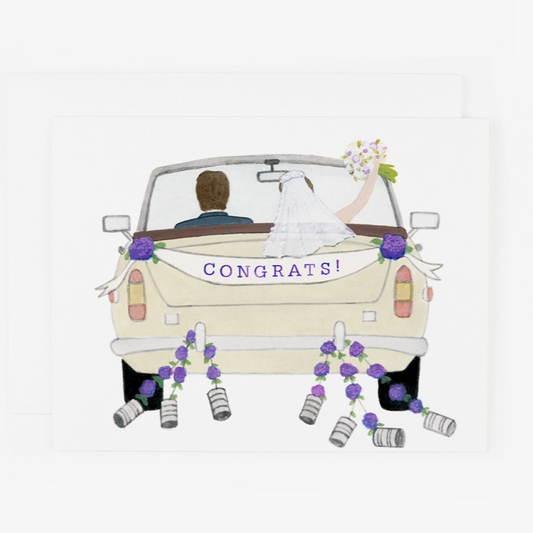 Congrats Wedding Car Greeting Card