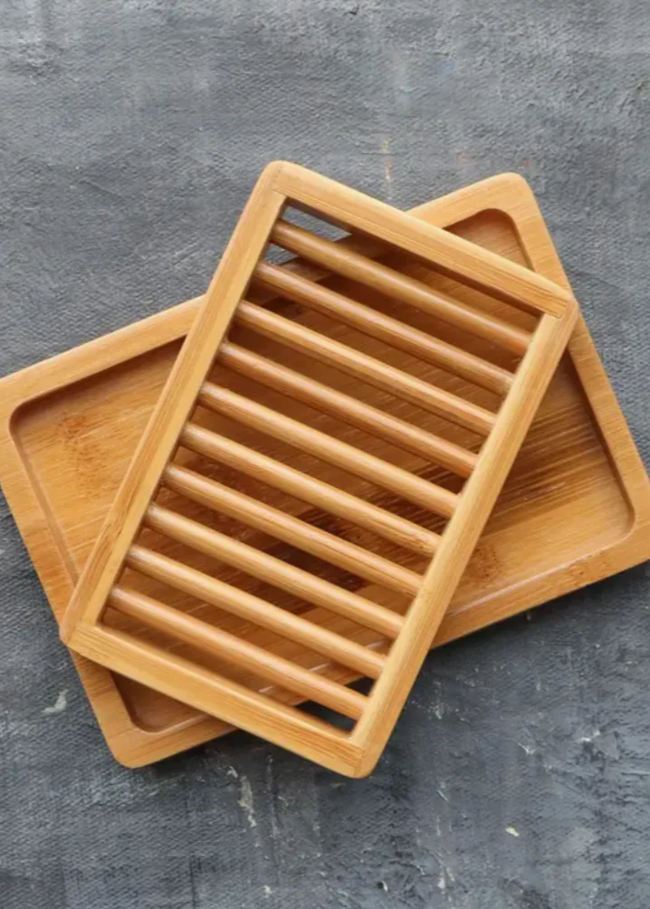 Dual-Layer Bamboo Soap Dish