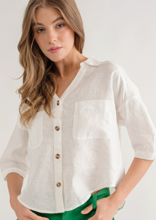 Camilla Button Down Linen Shirt