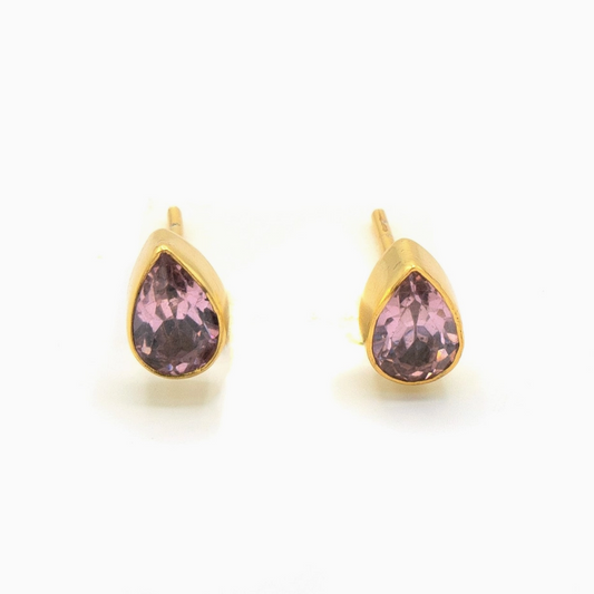 Faceted Teardrop Studs