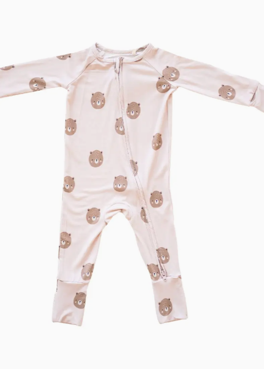 Teddy Bamboo Zip Romper