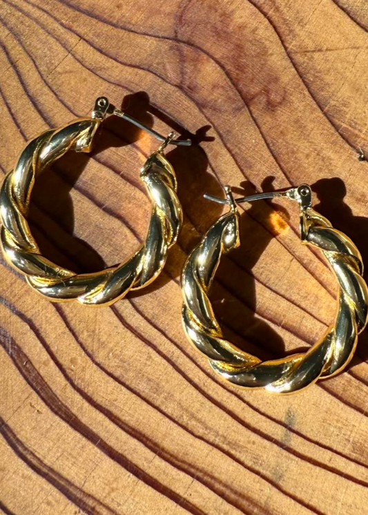 Twisting the Night Away Hoops - Gold Dipped