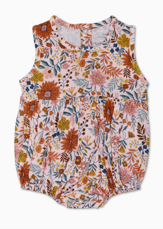 Zinnia Bloom Muslin Bubble Romper