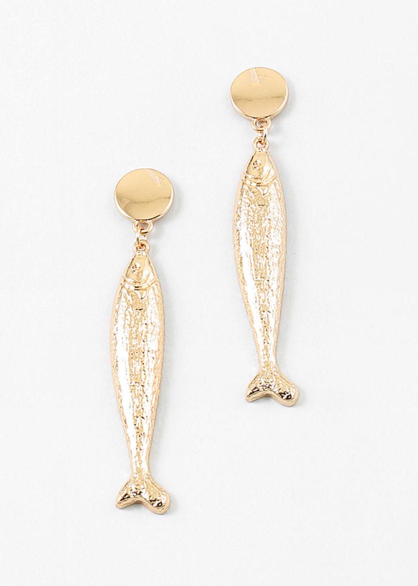 One Fish, Two Fish, Three Fish, Gold Fish Earrings