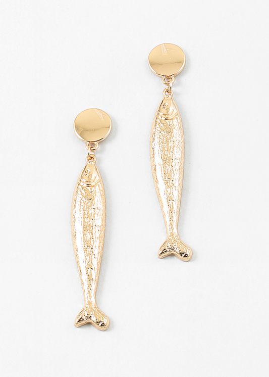 One Fish, Two Fish, Three Fish, Gold Fish Earrings