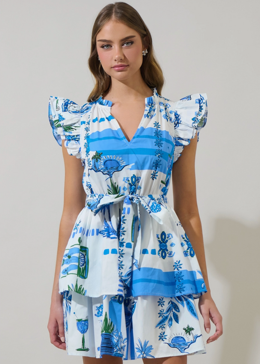 Porto Tiered Mini Dress