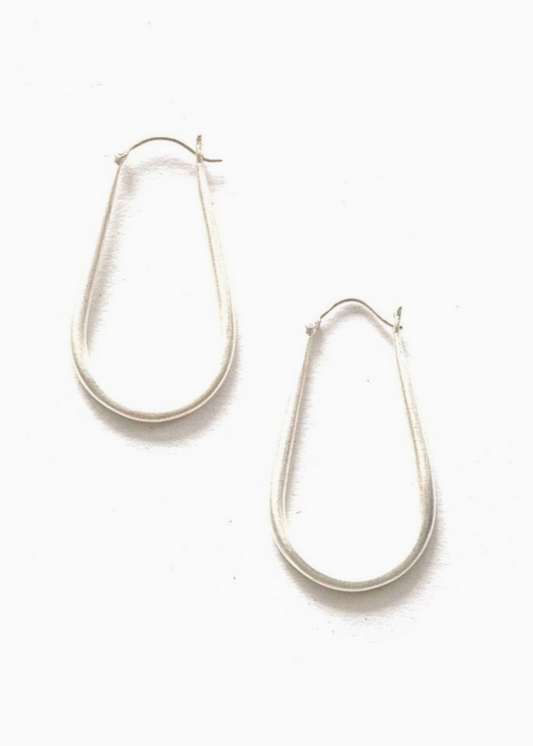Ellipse Hoop Earrings - Silver