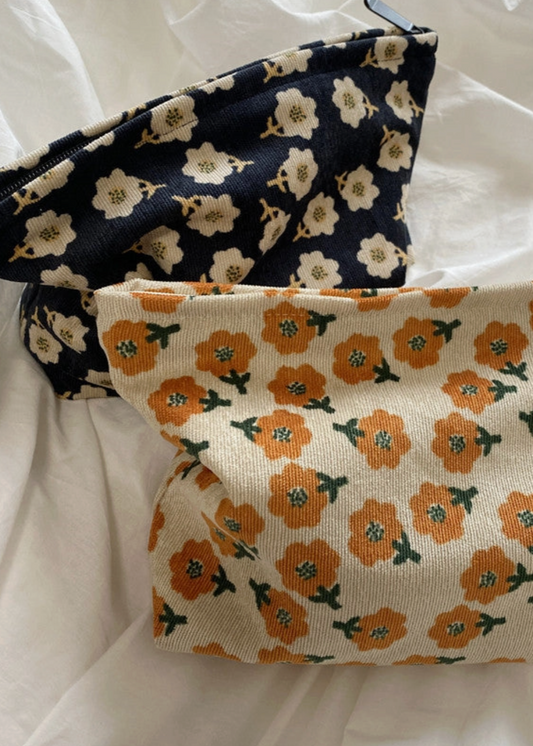 Floral Corduroy Pouch