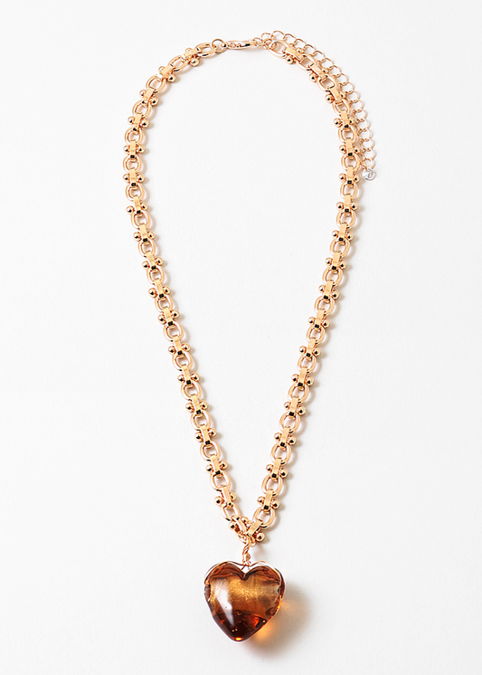 Amber Heart Necklace