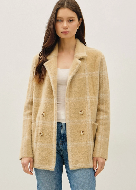 Delia Plaid Coatigan