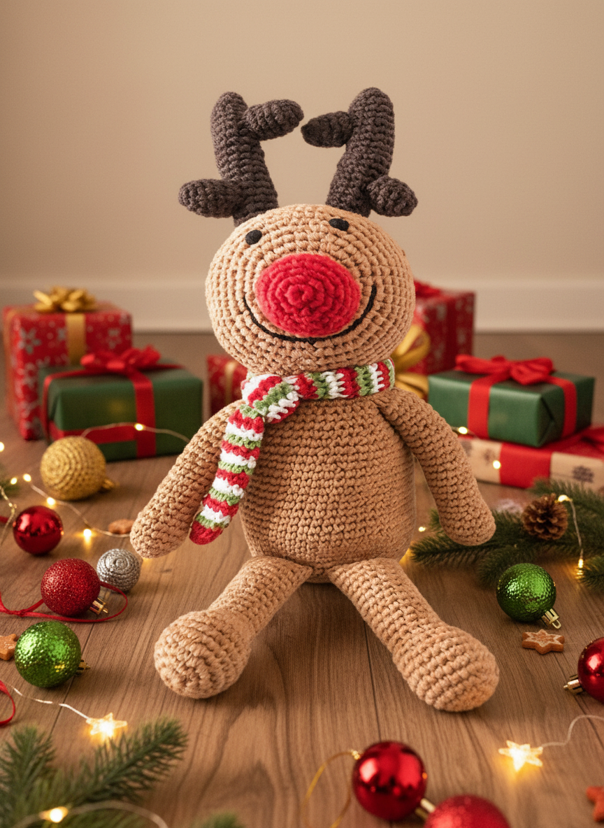 Red Nosed Reindeer Doll