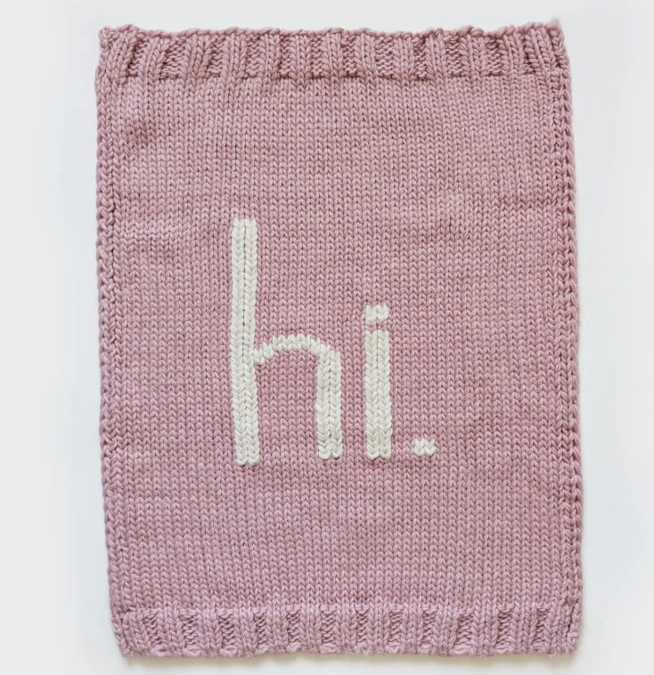 Hi. Hand Knit Baby Blanket