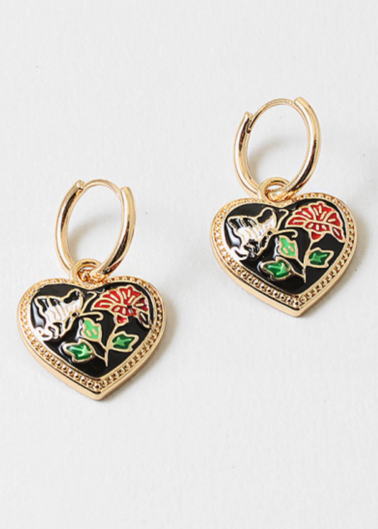 Paint By Number Heart Earrings