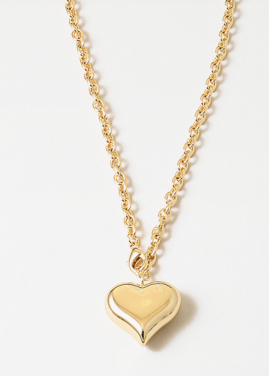 Chunky Heart Pendant 18"