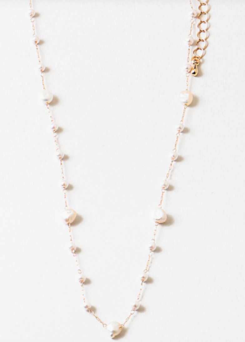 Dot and Dash Freshwater Pearl Necklace