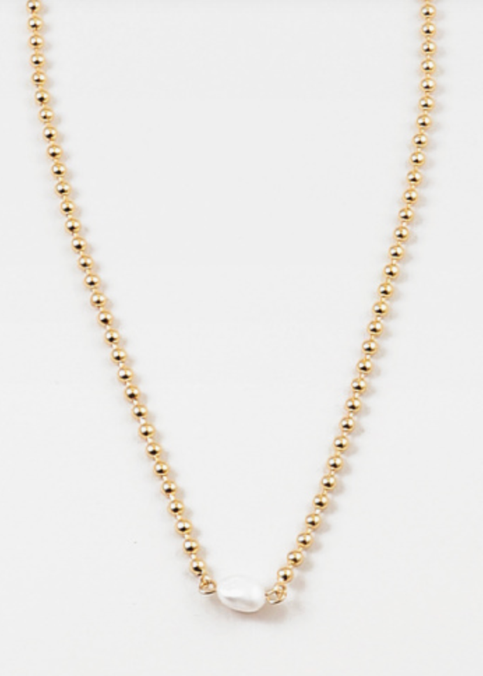 Gold Dipped Ball and Chain Necklace