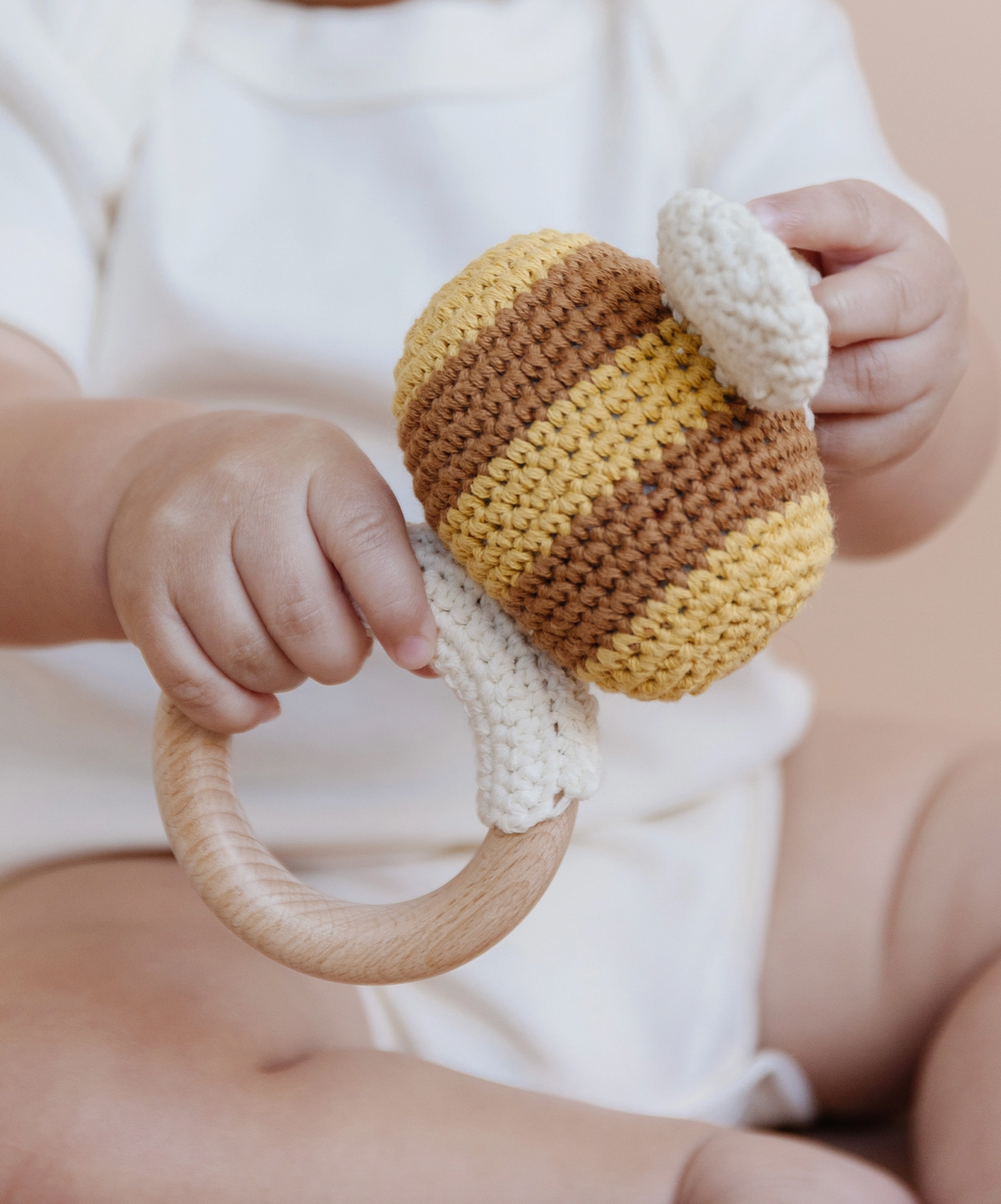 Bee Cotton Crochet Rattle