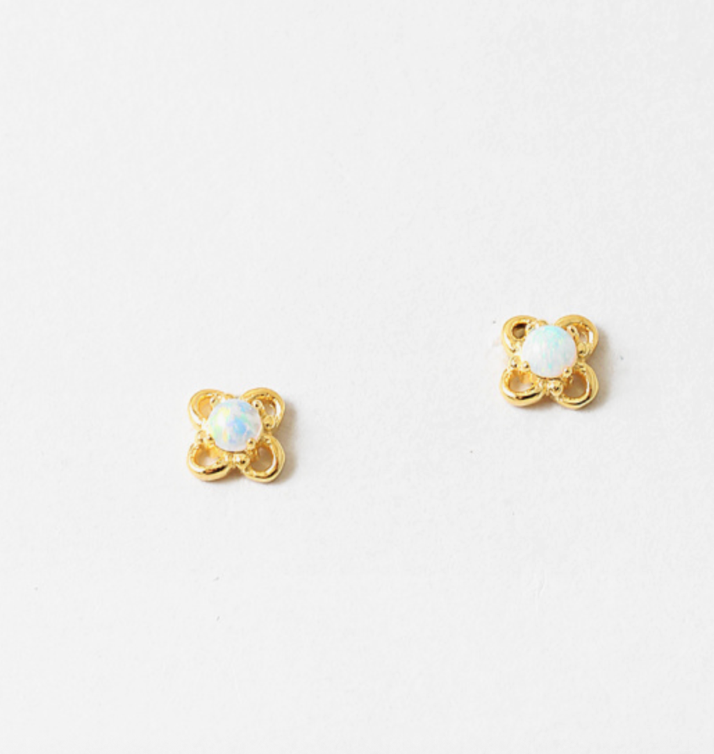 Opal Clover Studs