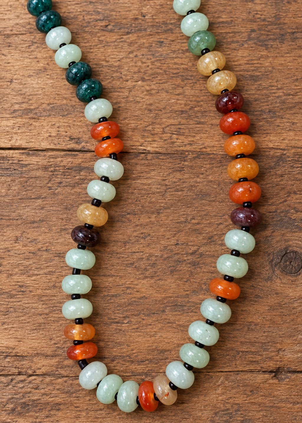 Agate Bead Necklace - Jade