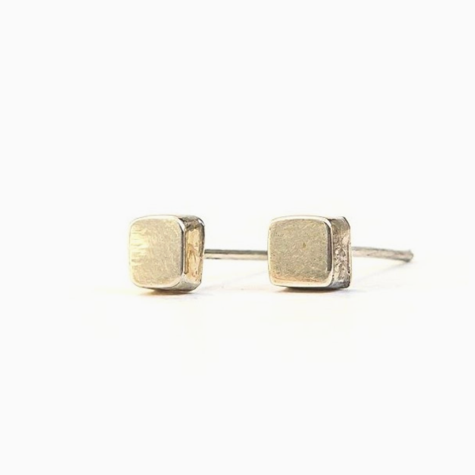 Tiny Square Sterling Studs