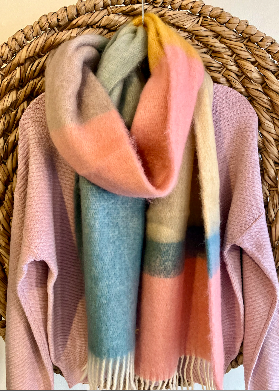 Color Block Soft Scarf