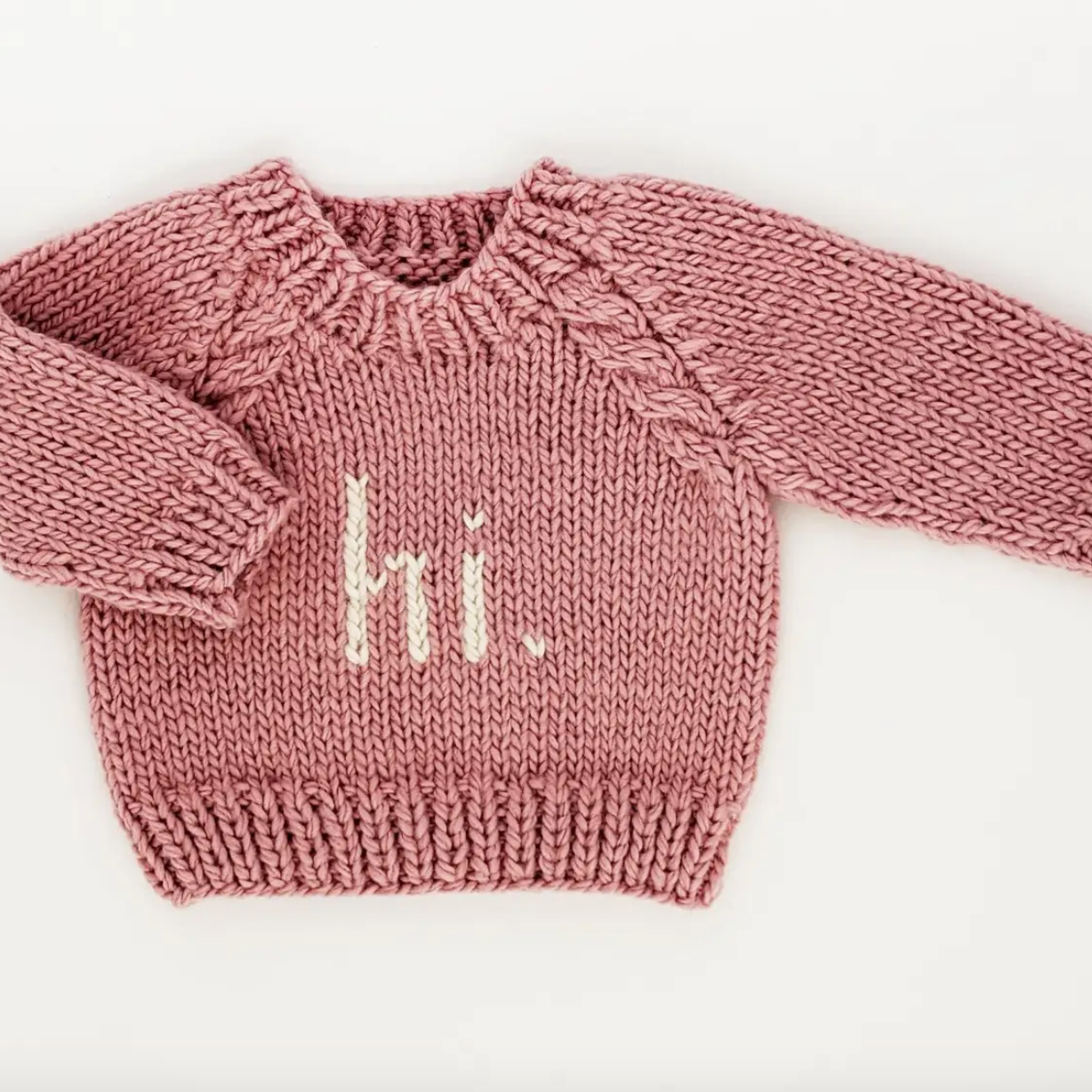 "Hi" Crew Neck Baby Sweater