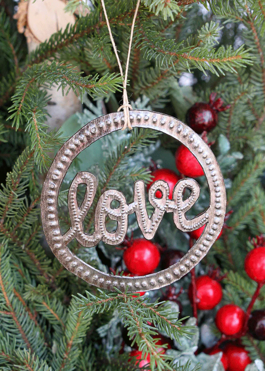 Love Circle Metal Art Ornament