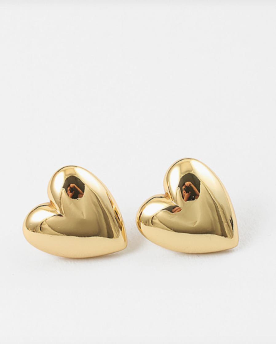 Gold Dipped Heart Studs